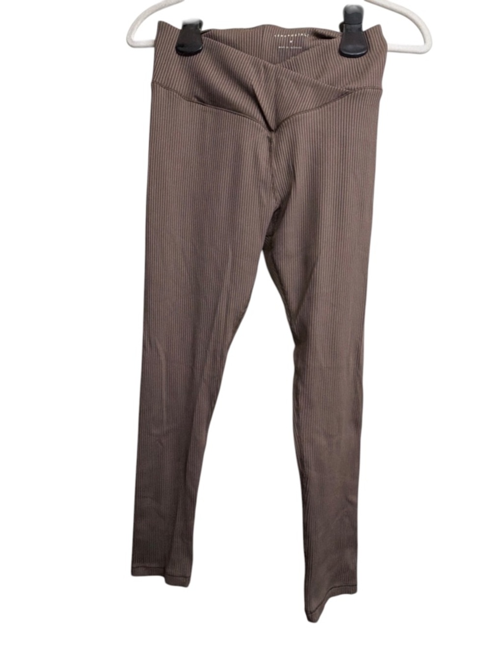 Aeropostale Women’s Ribbed Crossover Leggings Light Brown Size Medium